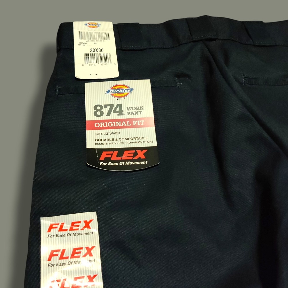 Dickies 874 Flex Work Pants Men's Size‎ 30 x 30 Original Fit Dark Navy Blue New